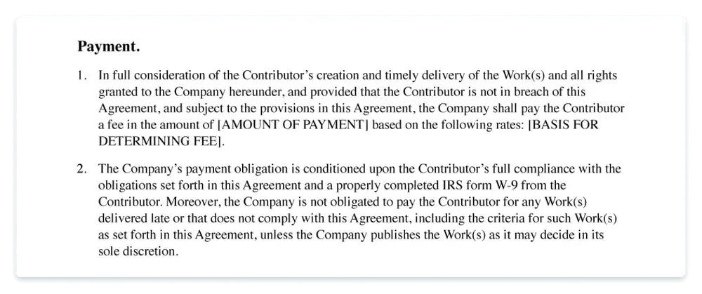 freelance contract payment