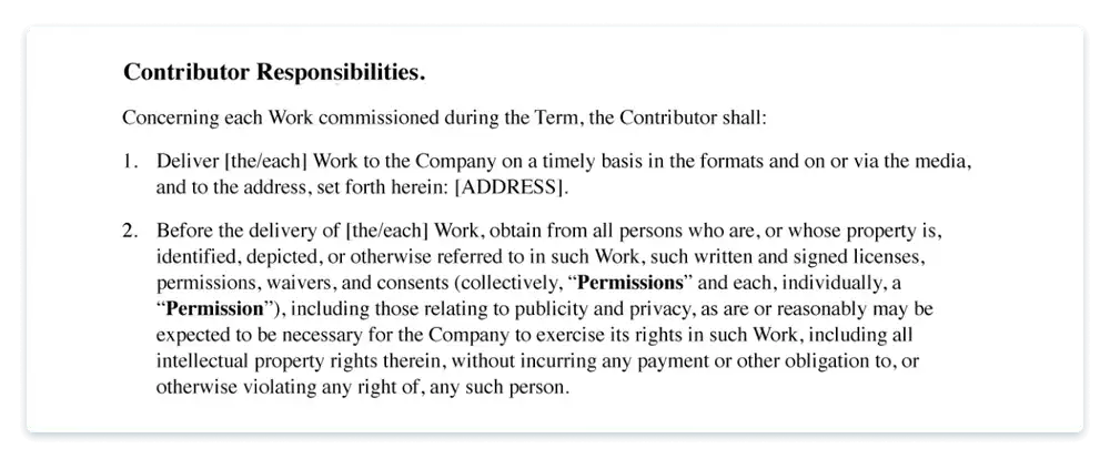 freelance contract responsabilities