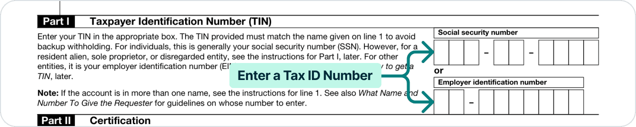 IRS W-9 Form - Step 6: TIN Number