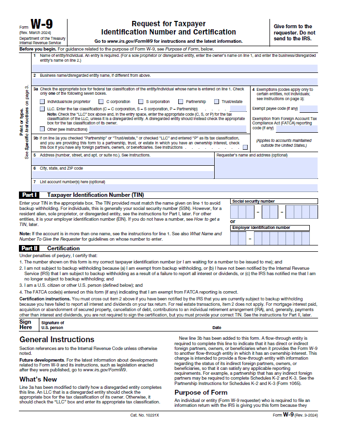 IRS W-9 Form (2026): Instructions & Official PDF | Lawdistrict