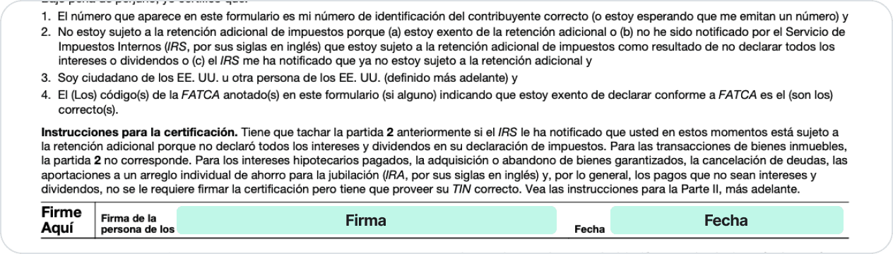 W-9 Firma